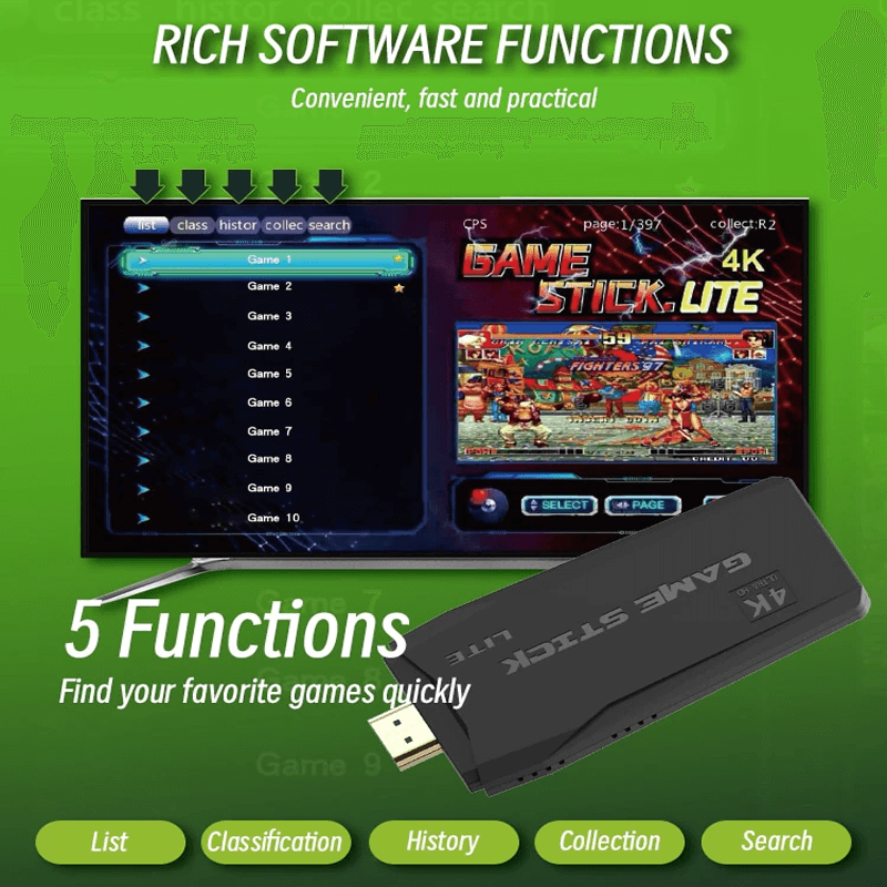 Draadloze Retro Game Console met 20.000 klassieke games, 4K TV Game Stick