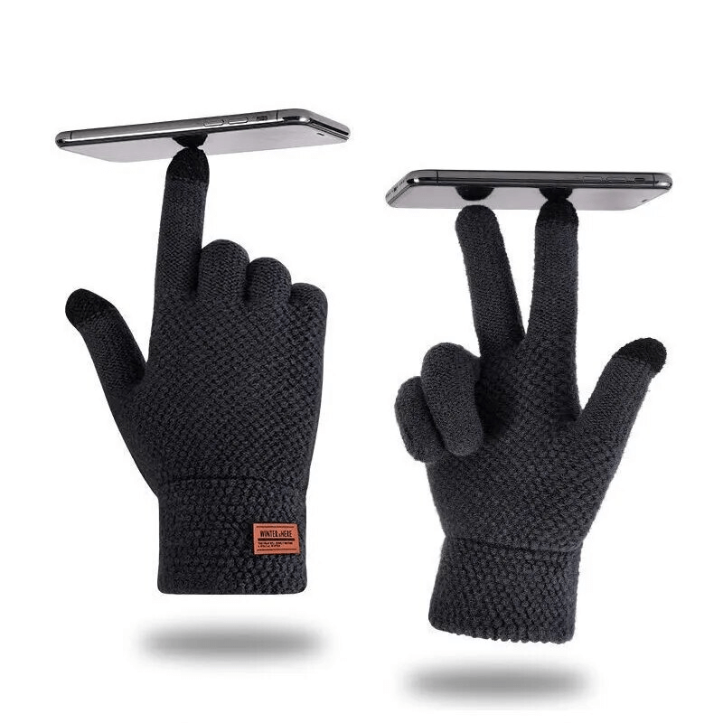 Gebreide wollen handschoenen