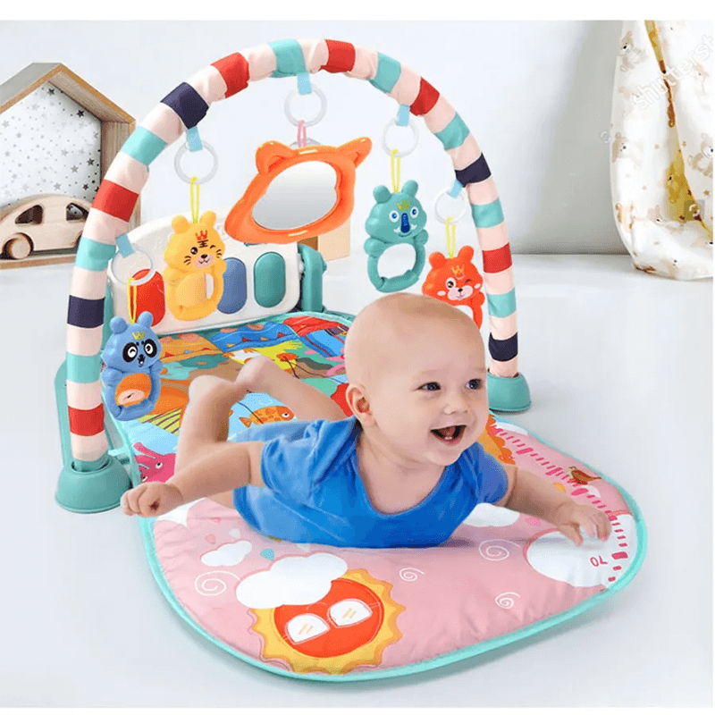 Baby Speelkleed met Muziek & Speelgoed | 3-in-1 Activiteitengym voor Pasgeborenen & Baby's - Zacht, Draagbaar & Ontwikkelingsgericht Spelen van 0-18 Maanden