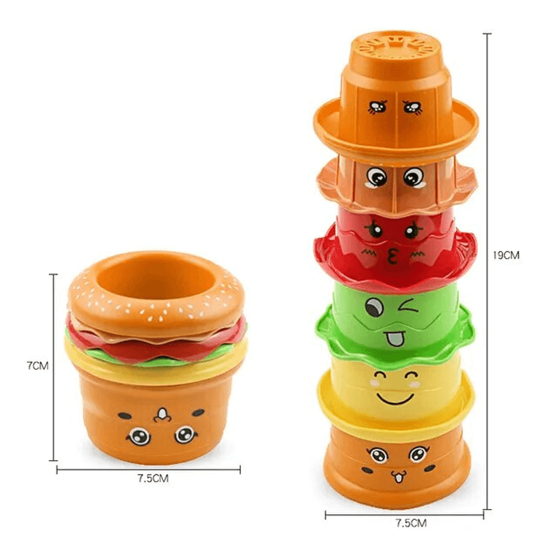 Stapelbekers voor baby's en peuters | Kleurrijk plastic speelgoed voor in bad - ontwikkeling van sensorisch spel vanaf 6+ maanden