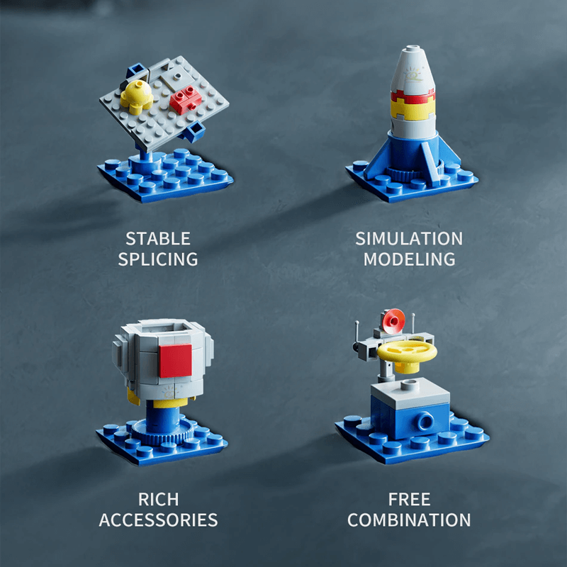 Raketbouwstenen - Creatief Bouwspeelgoed voor Kinderen, Ruimteraket Bouwsets en Doe-Het-Zelf Bouwstenen