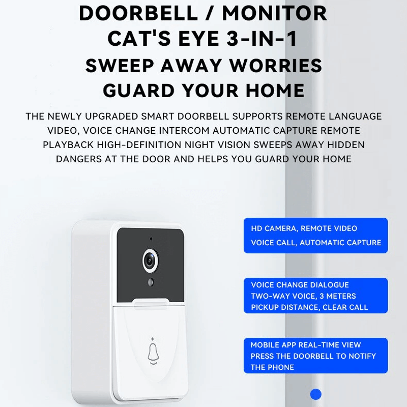 Slimme draadloze deurbel met camera - WiFi video deurbel