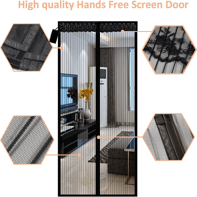 Magnetisch muskietennet voor deur met automatische sluiting | Insectennet met magnetisch slot - Bescherming tegen muggen voor patio, balkon & ingang (Meerdere maten)