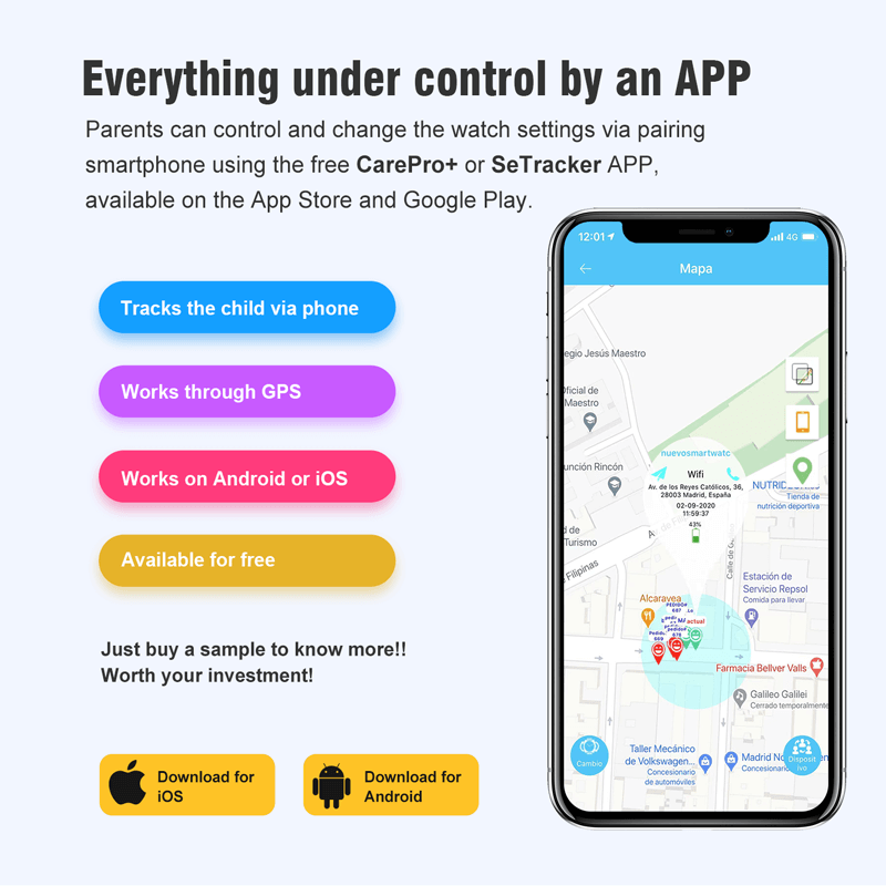 Waterdicht Smartwatch voor kinderen 4G