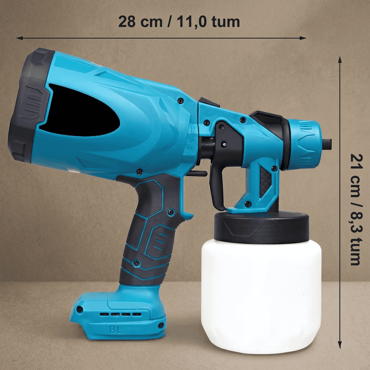 BIRGER – Trådlös Elektrisk Färgspruta 800 ml – 3 Sprutmönster för Möbler, Väggar och DIY