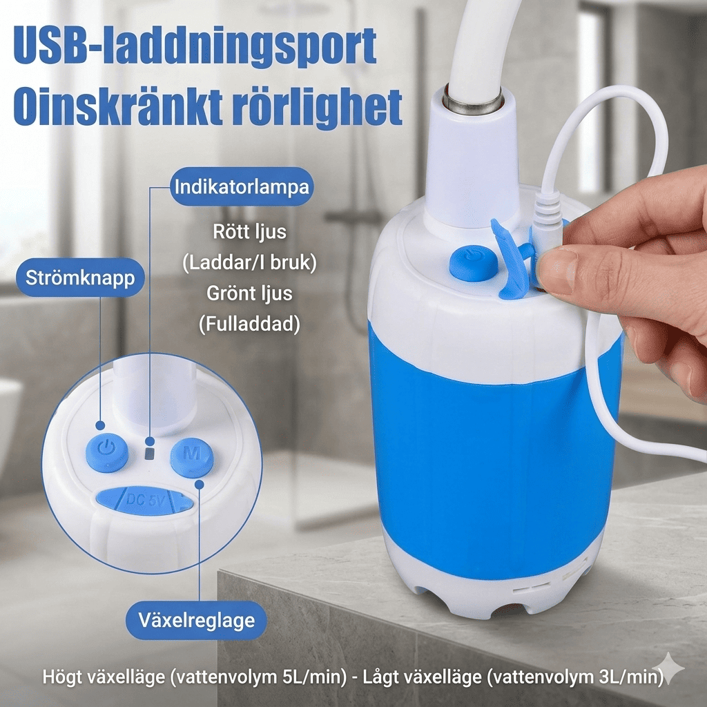 CampFlow - Draagbare douche met waterpomp