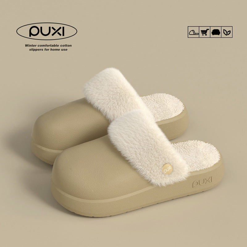 Comfortabele winterslippers met uitneembare binnenvoering van pluche EVA-zool
