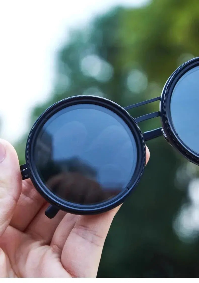 Solvyn - Verstelbare Ronde Zonnebril voor Mannen & Vrouwen | Gepolariseerd met ND-achtige Filters en Retro Stijl