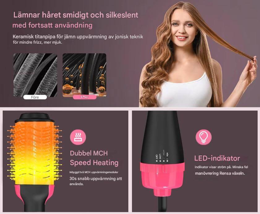 StylePro - 4-in-1 Heteluchtborstel voor föhnen, volume geven en stylen | Gemakkelijk je haar stylen met één apparaat