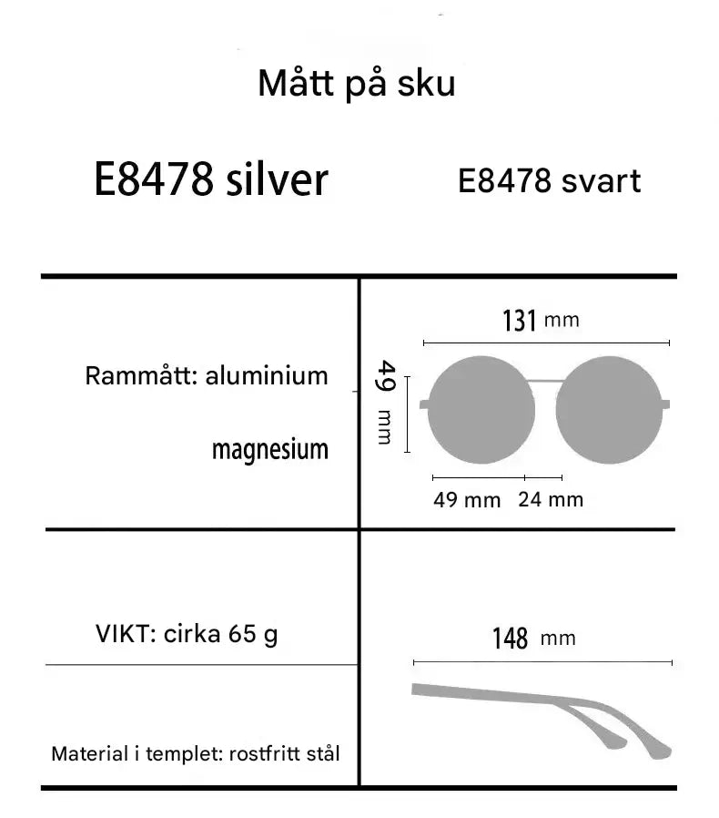 Solvyn - Verstelbare Ronde Zonnebril voor Mannen & Vrouwen | Gepolariseerd met ND-achtige Filters en Retro Stijl