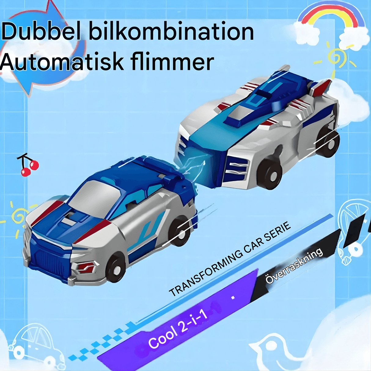 SkyDrake – Magnetisk Kollision-Bil som Förvandlas till Flygande Drake | 2-i-1 Lekfordon för Fantasi & Rörelselek