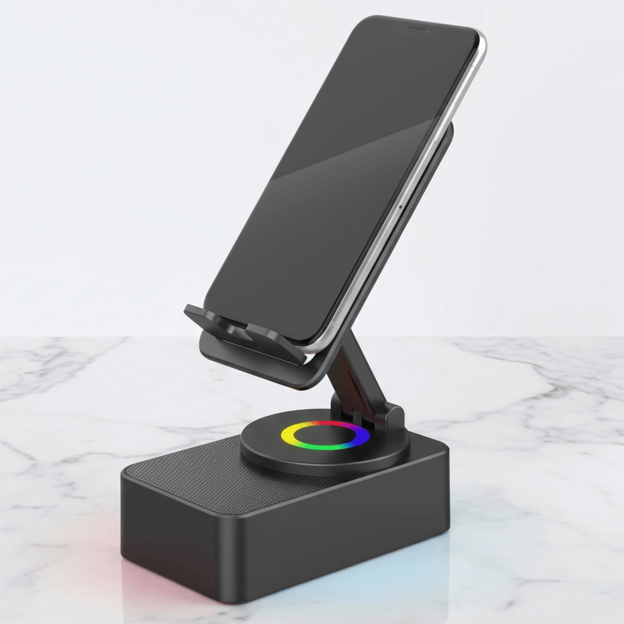 EchoStand – 5-i-1 Trådlös Bluetooth Högtalare, Mobilhållare & Powerbank för Resa, Hem och Fest