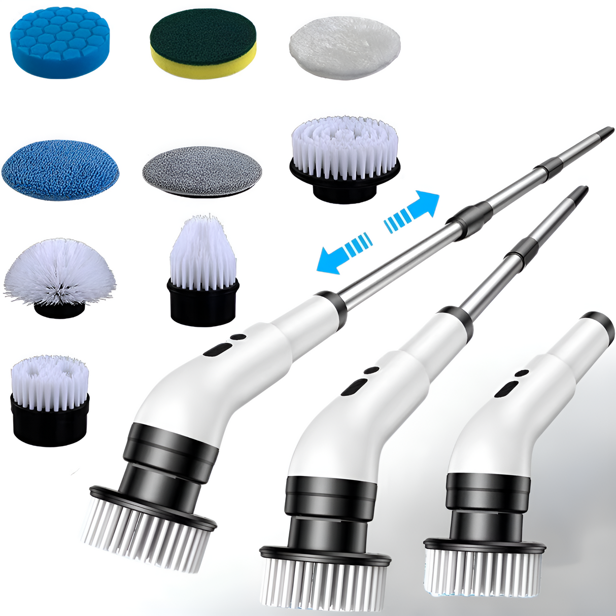 SpinClean - 9-in-1 elektrische reinigingsborstel met steel voor een milde reiniging