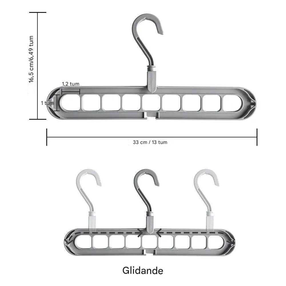 ClosetEase - Ruimtebesparende kleerhanger | Multifunctionele kleerhanger met 9 haken & 360° draaibare haak