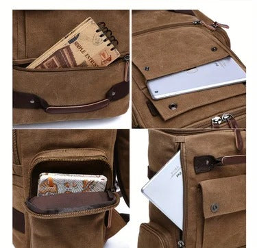 NomadiqPack - Vintage Canvas rugzak voor op reis | Stijl, functie en flexibiliteit in één