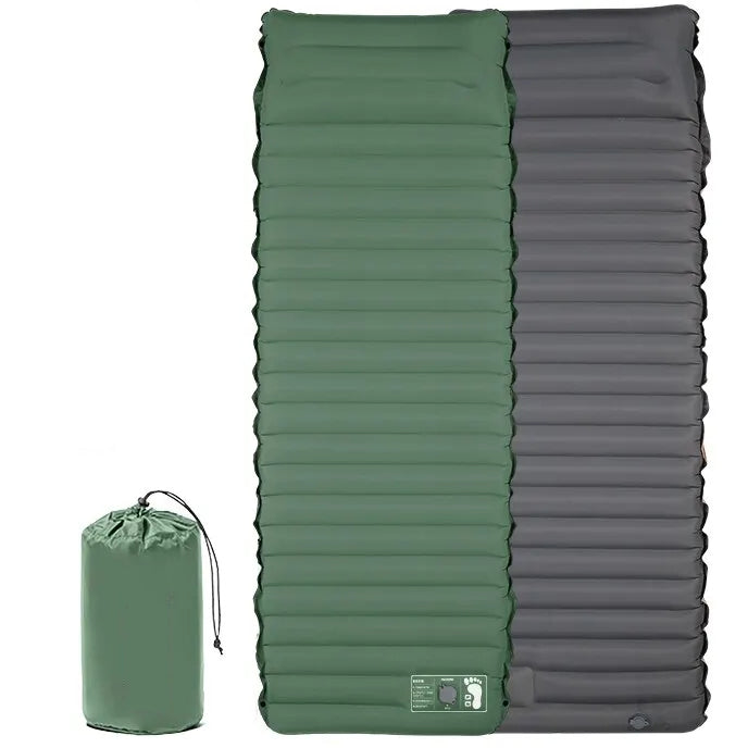 Luchtmatras met ingebouwde luchtpomp Voetpomp 10cm, 3,0-3,2 R-waarde Dubbele laag