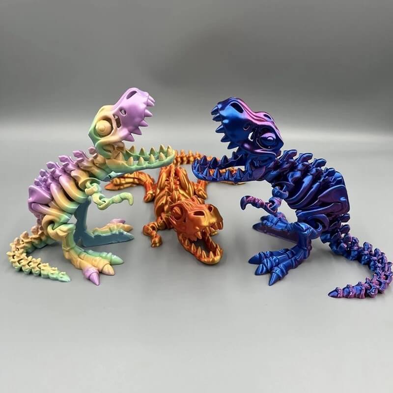 DinoFlex - beweegbaar 3D-geprint dinosaurusmodel voor spel en decor