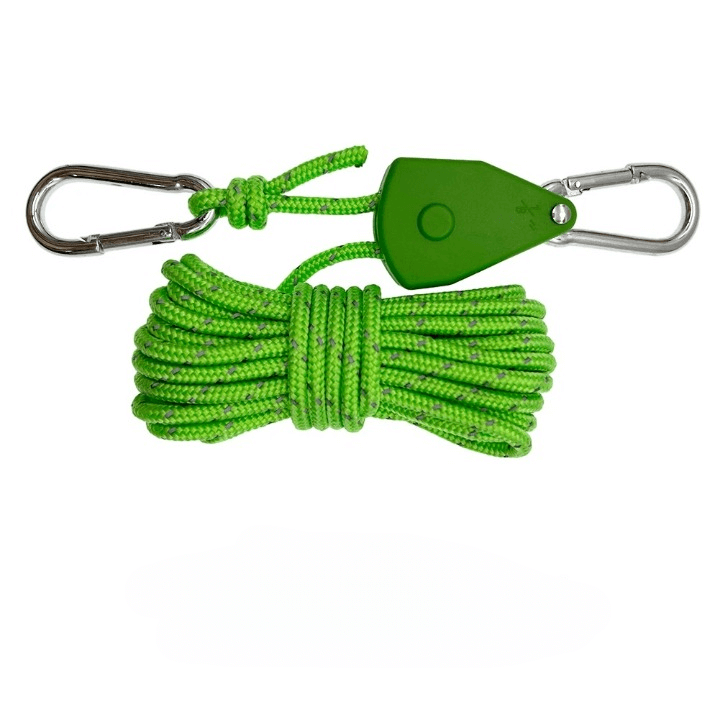 ReflectaCord - Reflecterend Tentkoord 5M met Verstelbaar Katrol voor Kamperen