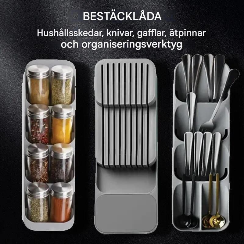CutliBox - Slimme keukenopberger voor bestek, messen en kruidenflesjes | Multifunctionele Organiser