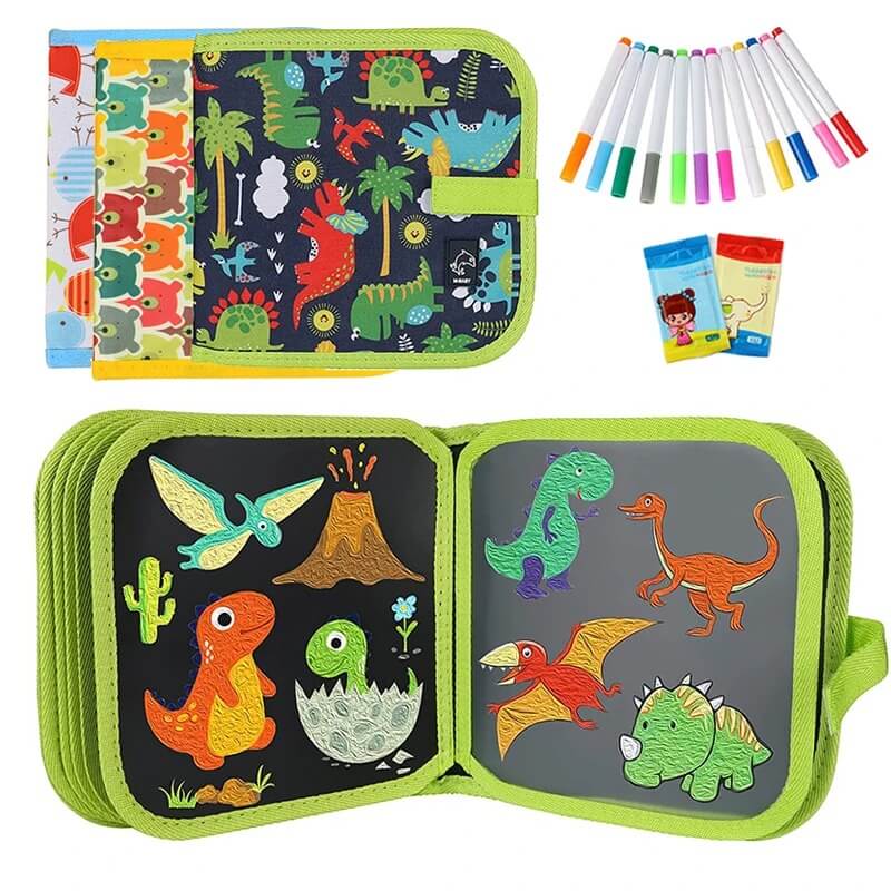 DoodleBloom - Herbruikbaar tekenboek voor kinderen | Afveegbaar & Draagbaar Creativiteit met Magische Pen