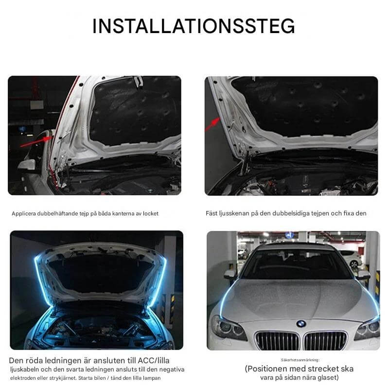 GlowTail - LED DRL Car Headliner | 150cm sequentiële lichtstrip met waterbestendig ontwerp