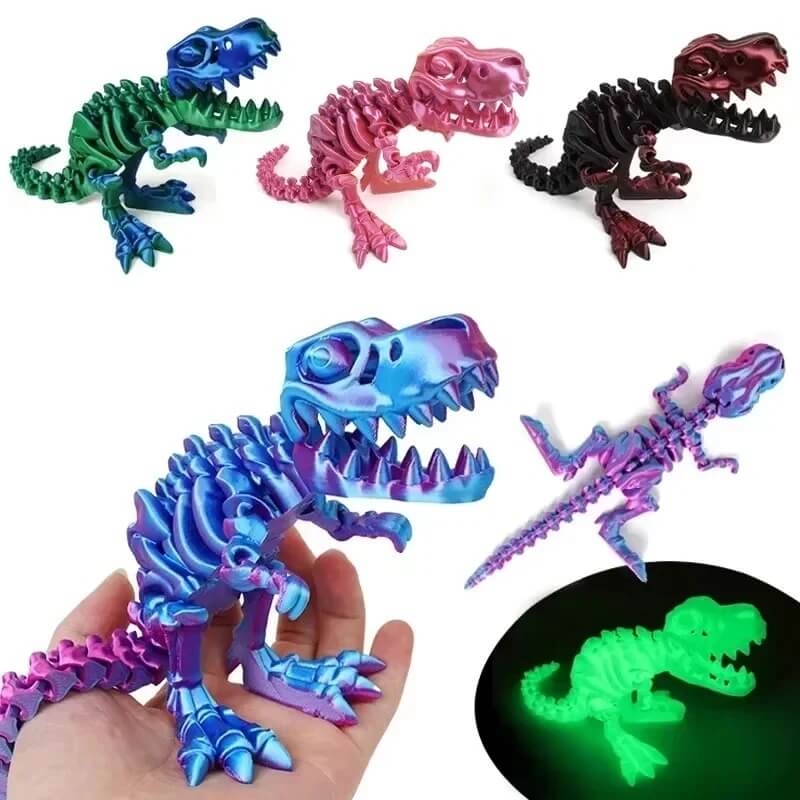 DinoFlex - beweegbaar 3D-geprint dinosaurusmodel voor spel en decor