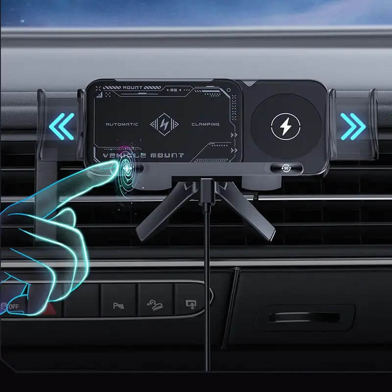 ChargeMount - Verstelbare Smart Car Telefoonhouder met 15W Draadloos Oplaad Pad voor Opvouwbare Schermen