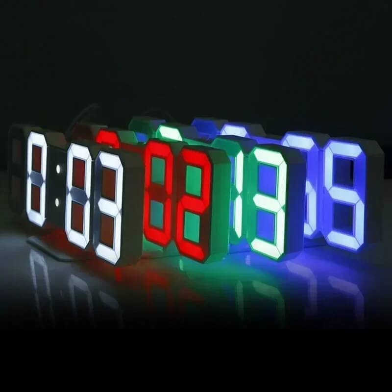 BrightChrono - 3D Digitale LED Wand- & Bureauklok | Stijlvolle Tijdsweergave voor Thuis & Kantoor