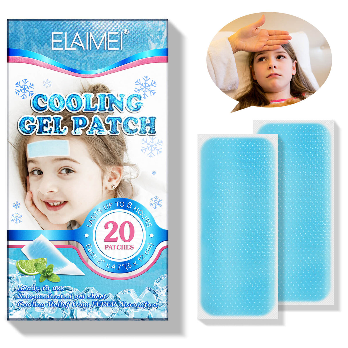 CooliPatch - Koortspleister voor kinderen | Cooling Gel Patch voor natuurlijke verlichting zonder medicijnen