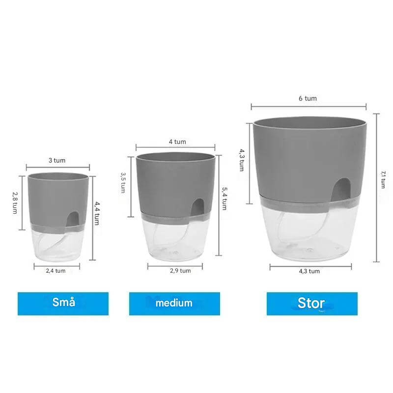 AquaBloom - Zelfwaterende pot met dubbele laag | Maakt het verzorgen van planten eenvoudiger dan ooit