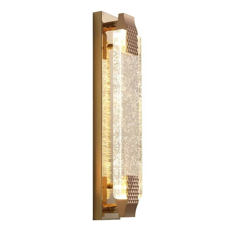 LuxeAngle - Wandlamp met Bubbel Kristal en Verguld Metaal | Elegante en Luxe Decoratieve Verlichting voor Slaapkamer & Woonkamer