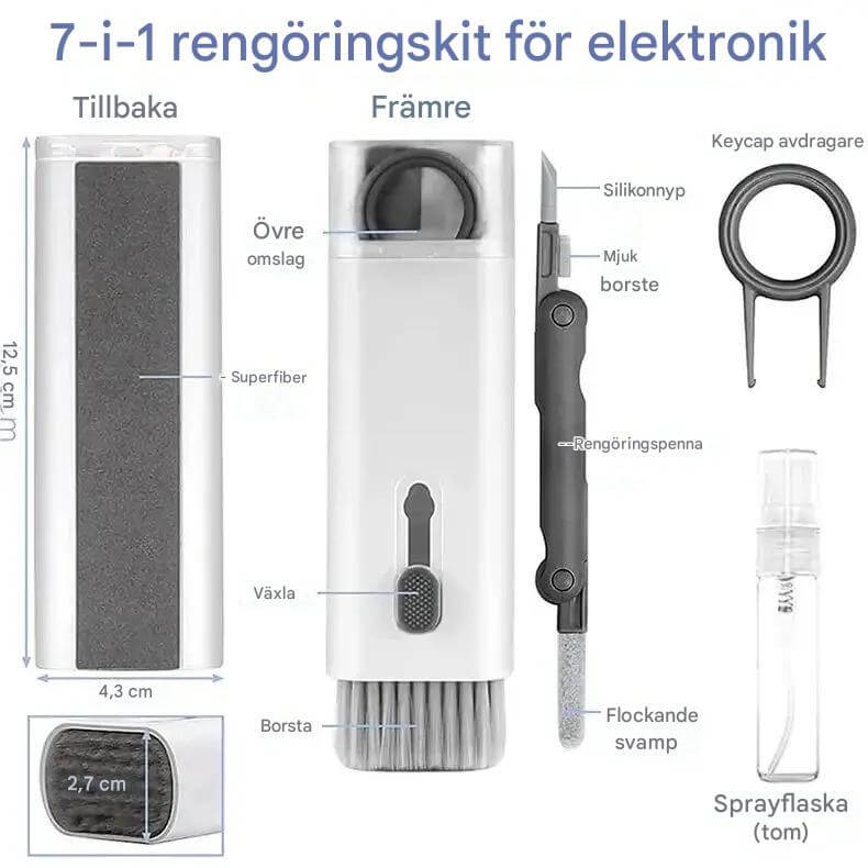 CleanMate - 7-in-1 Toetsenbord & Koptelefoon Schoonmaak Kit | Smart Care Oplossing voor Computer & Tech Gadgets