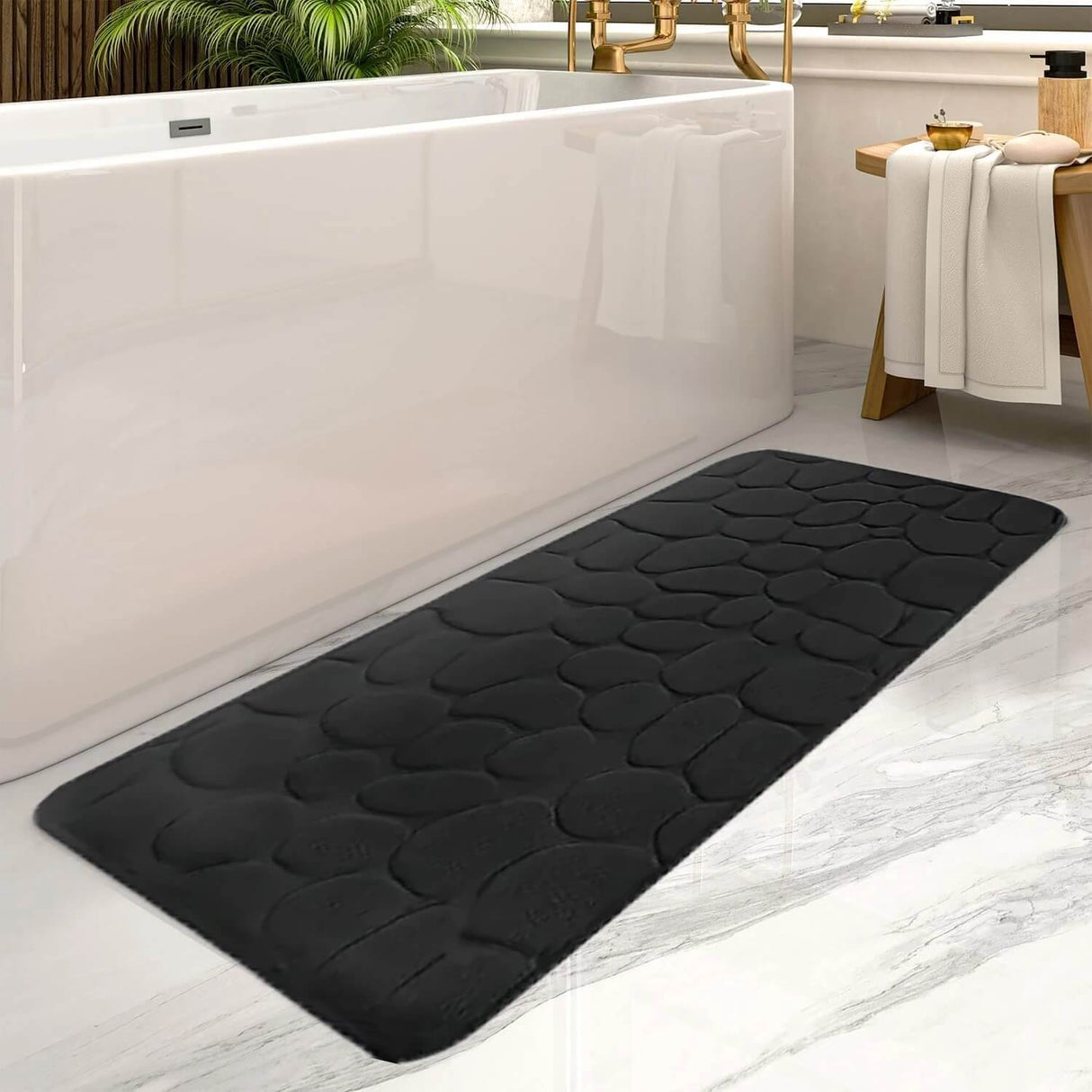 VelvioMat - Grote Badkamermat van Memory Foam - Antislip, Zacht & Absorberende Mat voor Thuis