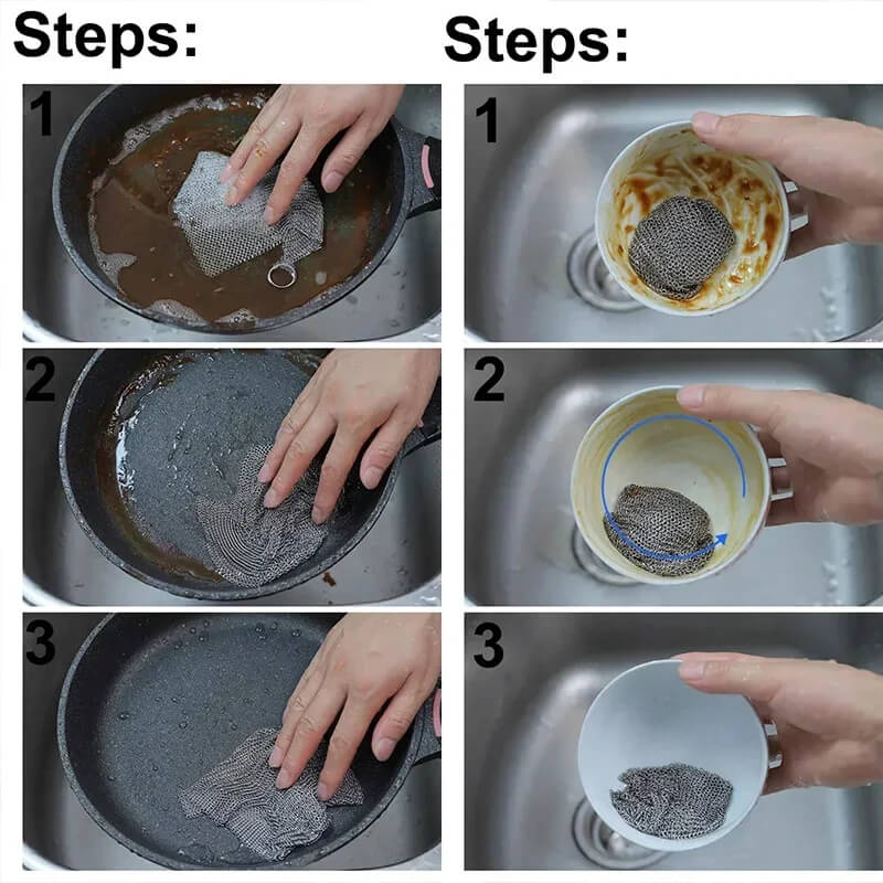 ScrubMaster - Multifunctionele staaldoek, herbruikbaar en effectief