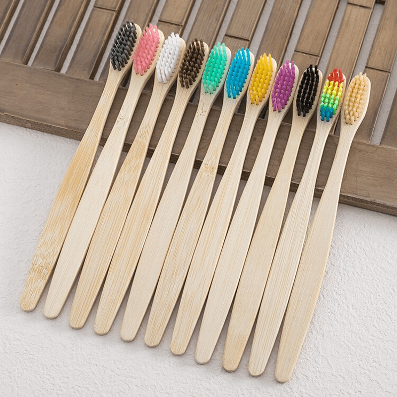 10st Eco-vriendelijke kleurrijke bamboe tandenborstels