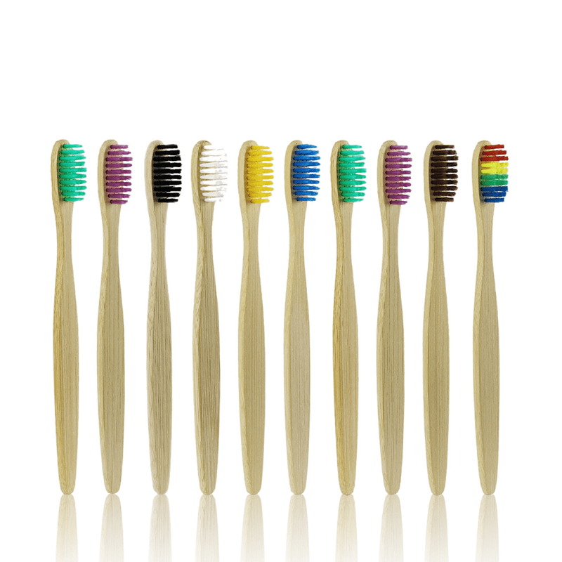 10st Eco-vriendelijke kleurrijke bamboe tandenborstels