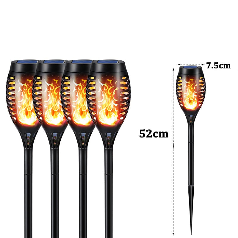 IP65 Waterdichte Tuinlantaarn op zonne-energie met Vlameffect - Energiezuinig & Automatische Ontsteking