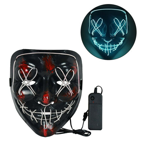 LED Horror Masker voor Halloween & Maskerade | Purge-geïnspireerd knipperend masker met 3 lichtstanden - Verstelbaar & Veilig EL-draad Ontwerp