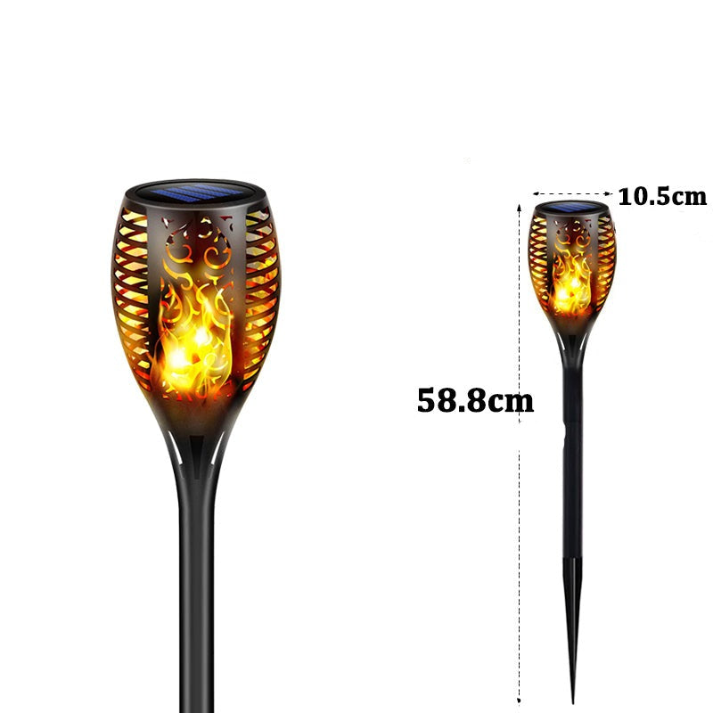 IP65 Waterdichte Tuinlantaarn op zonne-energie met Vlameffect - Energiezuinig & Automatische Ontsteking