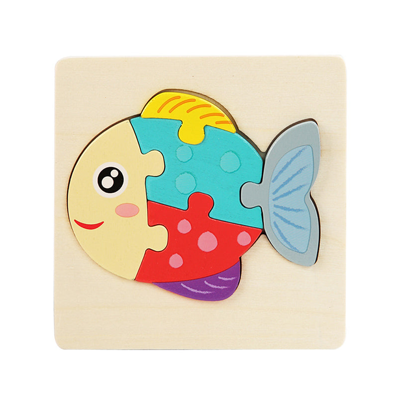3D Houten Puzzels Voor Jonge Kinderen Beeldverhaal Dieren Onderwijs Cognitief