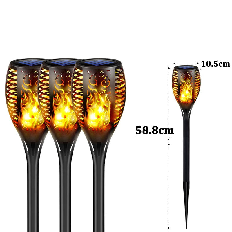 IP65 Waterdichte Tuinlantaarn op zonne-energie met Vlameffect - Energiezuinig & Automatische Ontsteking