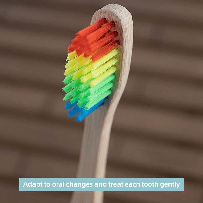 10st Eco-vriendelijke kleurrijke bamboe tandenborstels