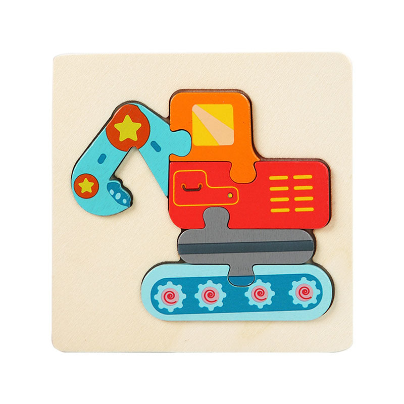 3D Houten Puzzels Voor Jonge Kinderen Beeldverhaal Dieren Onderwijs Cognitief