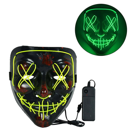 LED Horror Masker voor Halloween & Maskerade | Purge-geïnspireerd knipperend masker met 3 lichtstanden - Verstelbaar & Veilig EL-draad Ontwerp