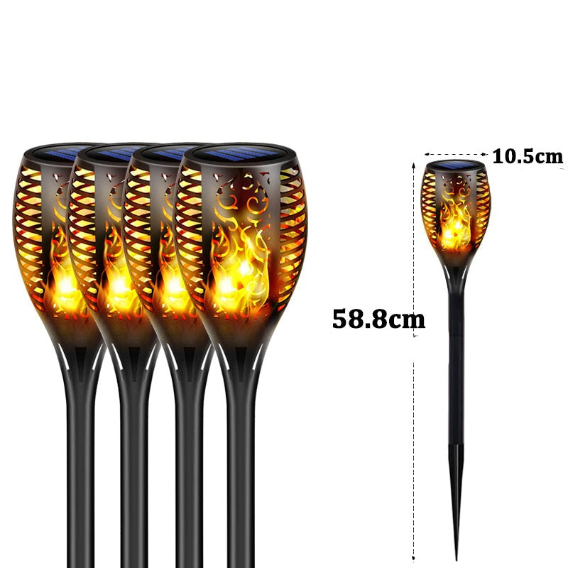 IP65 Waterdichte Tuinlantaarn op zonne-energie met Vlameffect - Energiezuinig & Automatische Ontsteking
