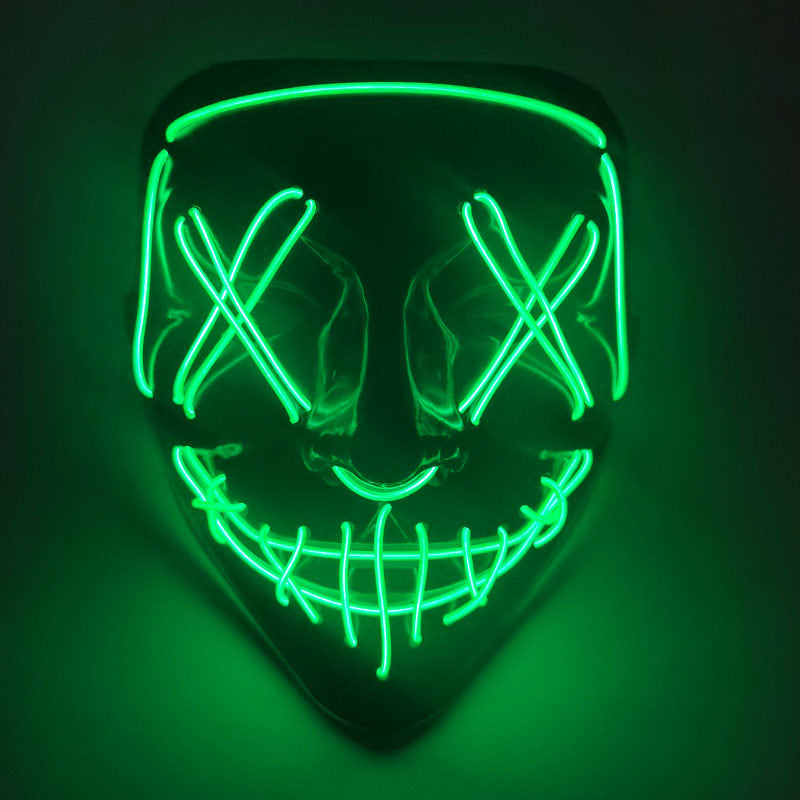 LED Horror Masker voor Halloween & Maskerade | Purge-geïnspireerd knipperend masker met 3 lichtstanden - Verstelbaar & Veilig EL-draad Ontwerp
