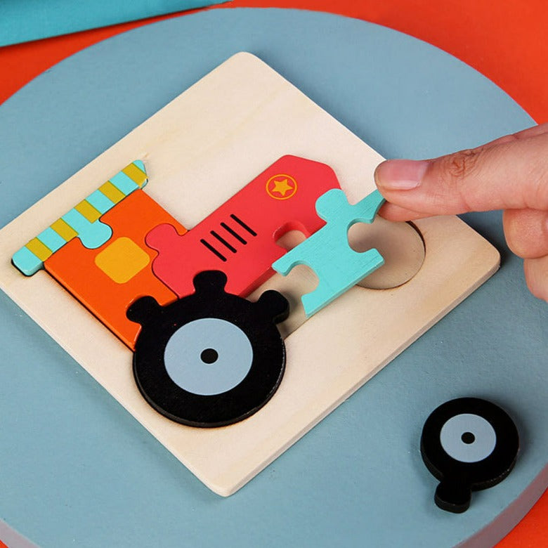 3D Houten Puzzels Voor Jonge Kinderen Beeldverhaal Dieren Onderwijs Cognitief