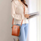Vintage Crossbody Leren Tas voor Vrouwen - Verstelbare Schouderriem, Compact Ontwerp en Elegante Stijl