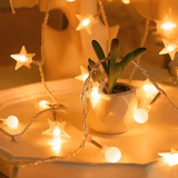 1,5-3m LED-stringverlichting met kerstthema, kerststringverlichting - sneeuwvlokken, rendieren, sterren, kerstboom