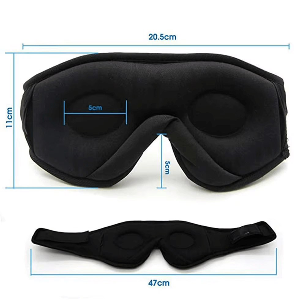 Snoozeit.™ - Bluetooth-slaapmasker met HD-luidsprekers - 3D-slaapkoptelefoon met automatische uitschakeling | draadloze Bluetooth 5.0